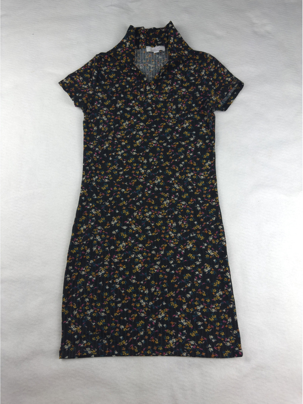 Sophie Rose Girls Floral Ribbed Polo Dress Size 10/12 Made in USA